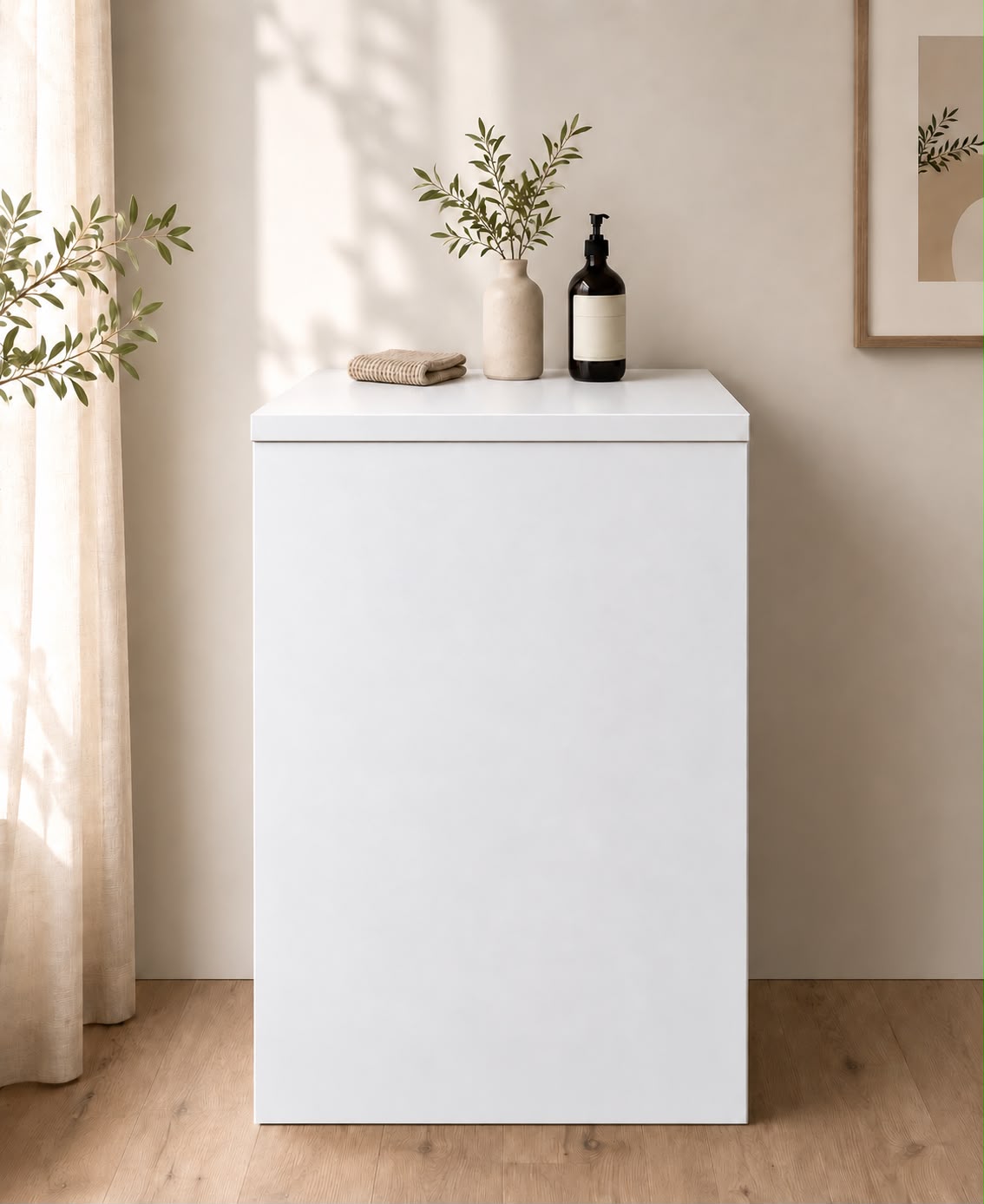 ESSENTIAL køkkenmodul 60 cm i hvid med hvid topplade til professionel Home Staging