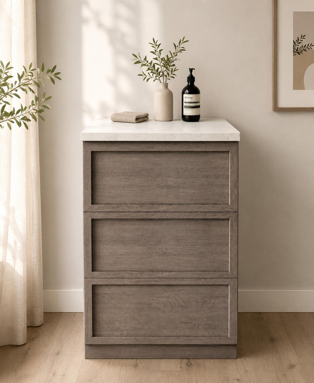 KARLSSON køkkenattrap i trælook til Home Staging