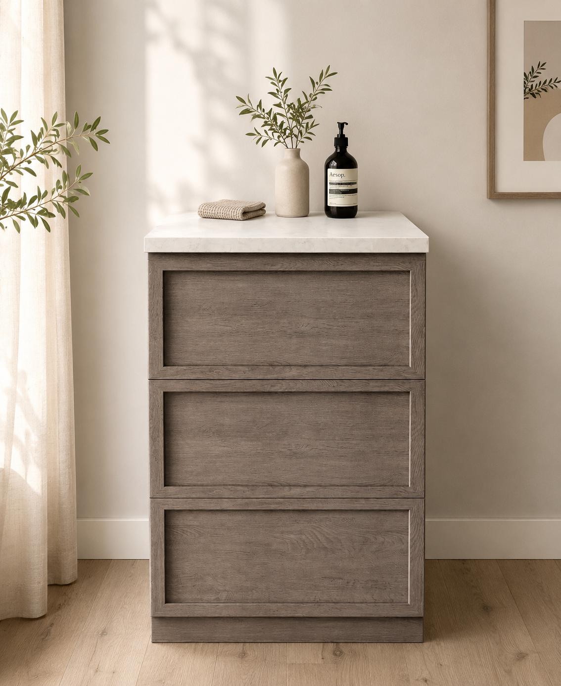 KARLSSON køkkenattrap i trælook til Home Staging