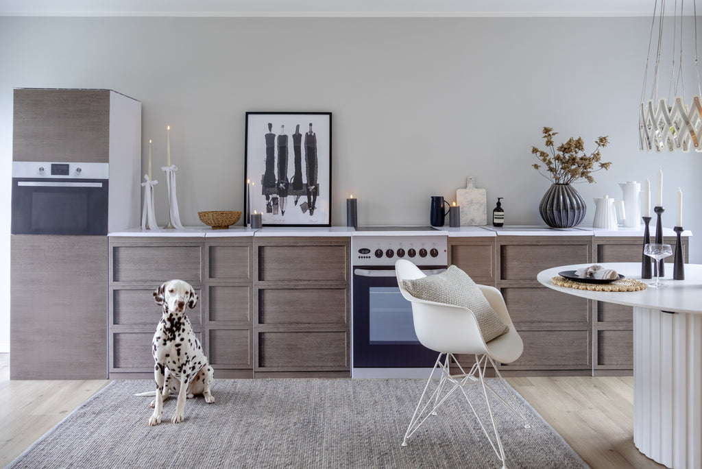 Home Staging-papkøkken XXL i trælook til Home Staging