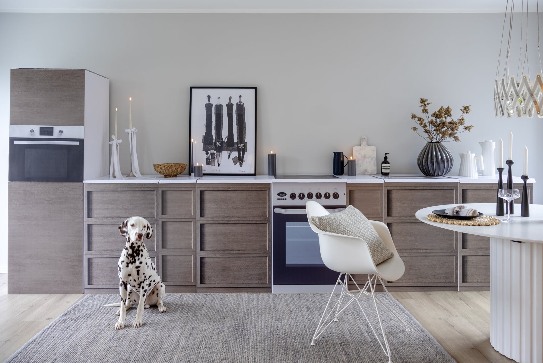 Home Staging-papkøkken XXL i trælook til Home Staging