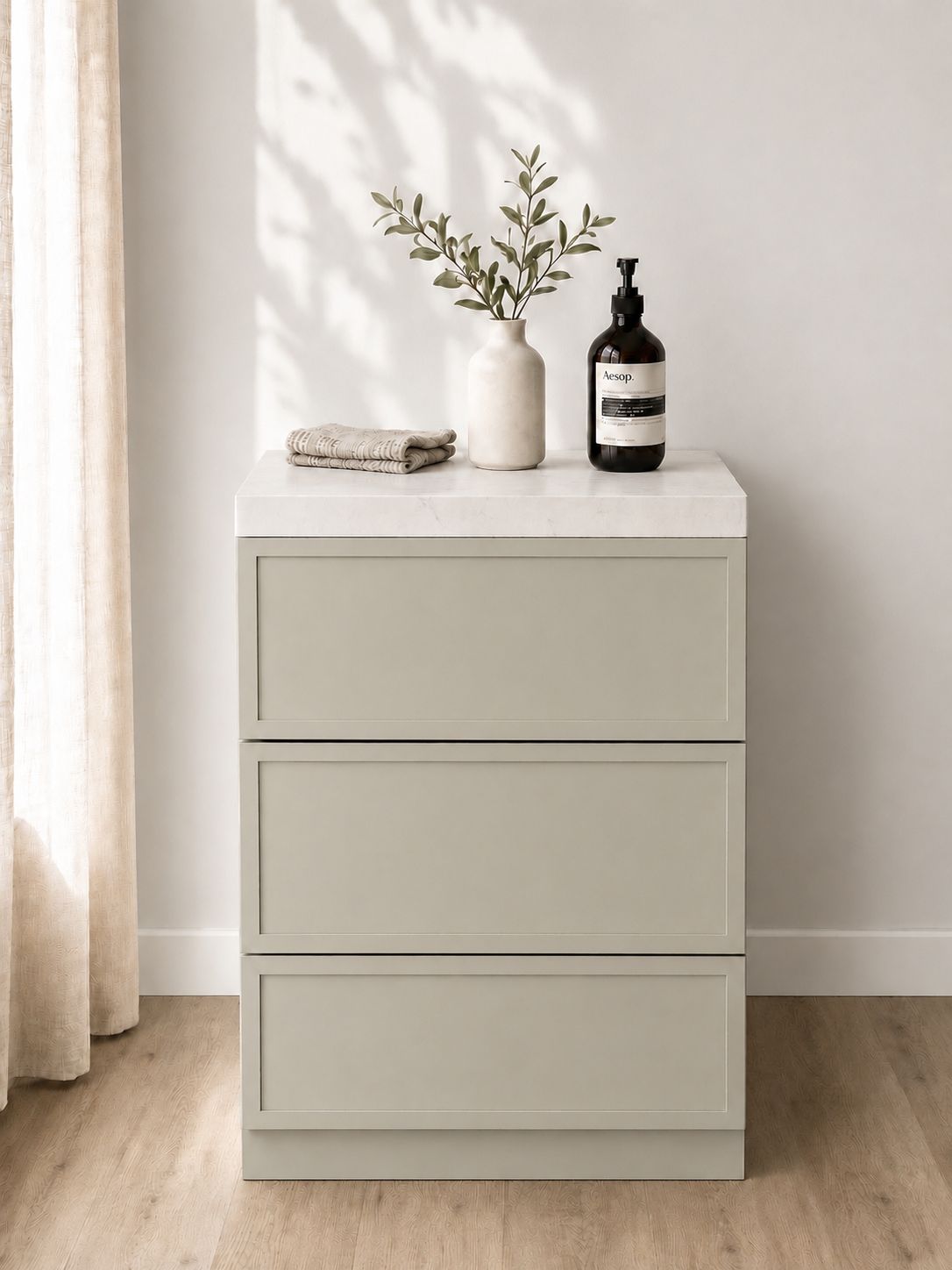 BELLA køkkenattrap i Greige til Home Staging